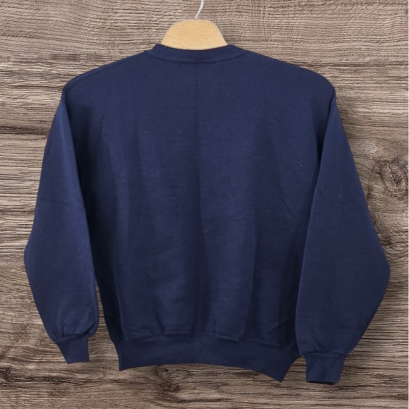 Russell Athletic Sweatshirt Men's XL Navy Blue Crew Neck 50/50 Vintage Spell Out - Picture 2 of 9